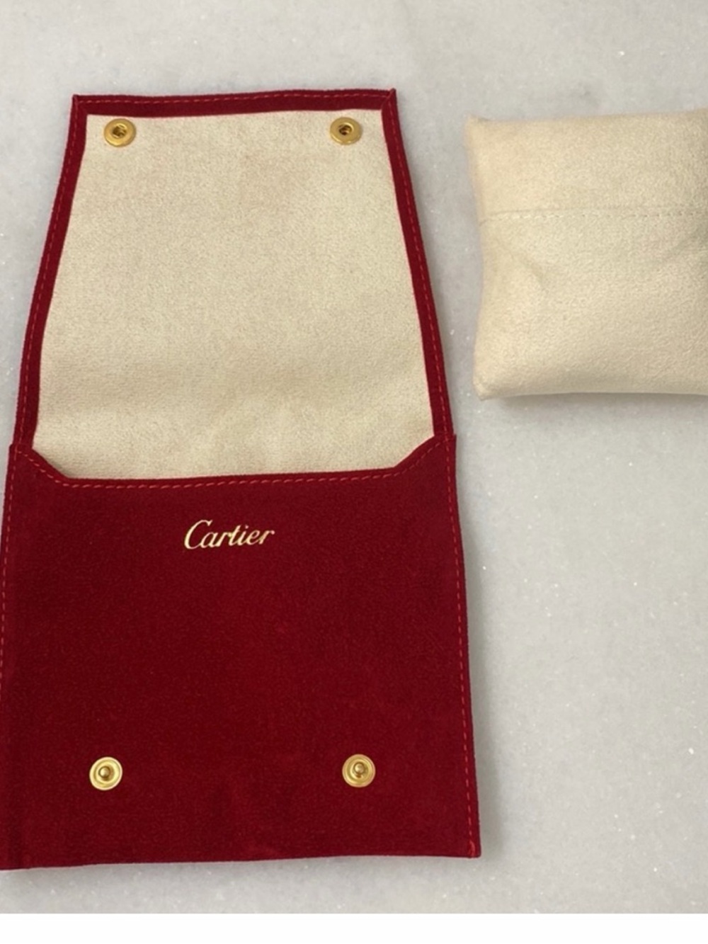 Cartier Red jewelry pouch with snap closure